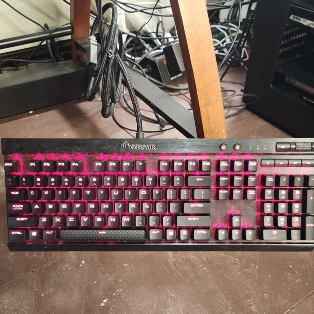 Cosair K70 RapidFire Gaming Keyboard. It uses MX Cherry Speed Switched